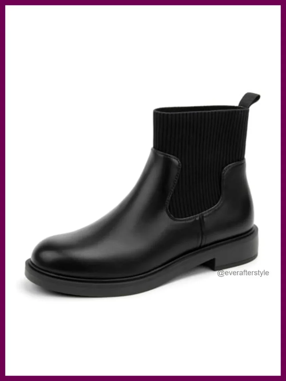 Chelsea Boots Low Heel Slip on Lug Sole Platform Booties Fashion Elastic Ankle